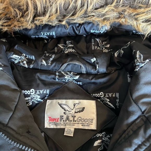 011: PerLoved Men's Gray Down-filled Fur-Trimmed Hood Bomber Jacket - Picture 3 of 13